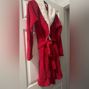 Victoria's Secret Red and White Fleece Jacket